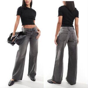 Hollister Low-Rise Baggy Jeans Black Denim